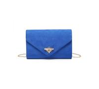 JFY Bee Lock Clasp Suede Clutch Bag (Royal)