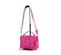 JFY Buckle Canvas Strap Top Handle Cross Body Bag (Fuchsia)