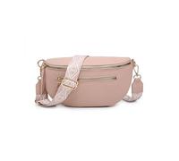 JFY Canvas Strap Bum Bag with Tassels (Pink)