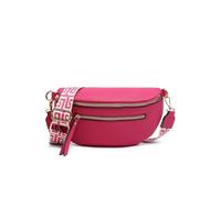 Jfy Canvas Strap Sling Chest Bag With Tassels In Fuchsia Fuchsia