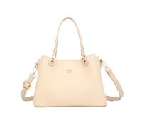 JFY Cario Co. Dual Top Handles 3 Compartments Shoulder Bag (Beige)