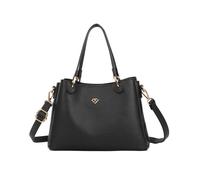 Jfy Cario Co. Dual Top Handles 3 Compartments Shoulder Bag In Black Black