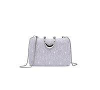 JFY Cario Co. Lace Pattern U Shape Metal Clasp Glitter Clutch Bag (Lilac)