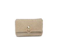 JFY Cario Co. Metal Ring Flap Double Side Diamante Bag (Gold)