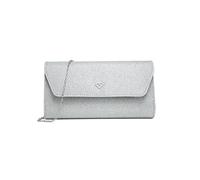 JFY Cario Co. Snap Button Clasp Glitter Clutch Bag (Silver)