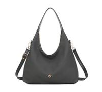 Jfy Cario Co. Textured Knit Pattern Zip Top Shoulder Bag In Black Black
