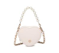 Jfy Carri Co. Heart Shape Zip Top Pu Clutch/crossbody Bag In Beige Beige