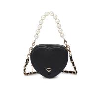 Jfy Carri Co. Heart Shape Zip Top Pu Clutch/crossbody Bag In Black Black One Size