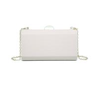 Jfy Carri Co. Metal Clasp Pu Clutch Bag In Ivory Ivory