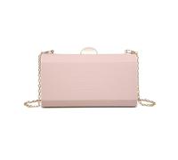 Jfy Carri Co. Metal Clasp Pu Clutch Bag In Pink Pink