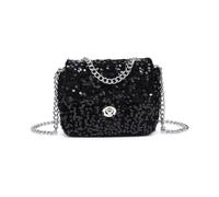 Jfy Carri Co. Sequin Flap Twist Lock Clasp Cross Body Bag In Black Black One Size