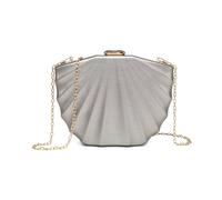 Jfy Carri Co. Shell Shape Pu Clutch Bag In Silver Silver