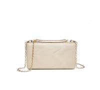 Jfy Carri Co. Wavy Pattern Diamante Metal Bar Clasp Pu Clutch Bag In Gold Gold