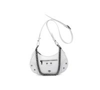 Jfy Chunky Metal Chain Handle Crocodile Skin Pattern Cross Body Bag In White White