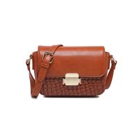 Jfy Crocodile Skin 2 Compartments Flap Metal Push Lock Cross Body Bag In Brown Brown One Size