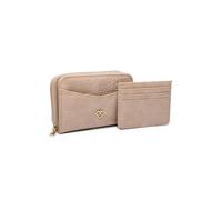 JFY Crocodile Skin Pattern 2 in 1 Set of Card Holder and Matching Purse (Beige)
