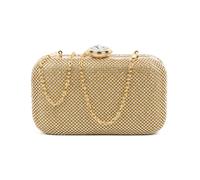 Jfy Crystal Clasp Double-Side Diamante Bag In Gold Gold