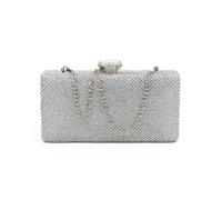 Jfy Crystal Clasp Double-Side Diamante Bag In Silver Silver