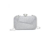 Jfy Crystal Clasp Double Side Diamante Bag In Silver Silver