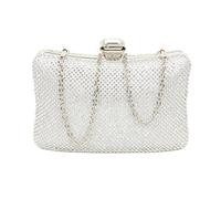 Jfy Crystal Clasp Double Side Diamante Clutch Bag In Silver Silver