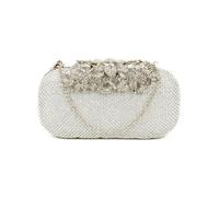 Jfy Crystal Clasp Double Side Diamante Clutch Bag In Silver Silver One Size