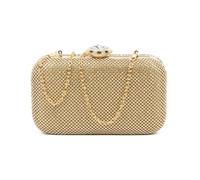 JFY Crystal Push Lock Clasp Double-Side Diamante Bag (Gold)