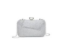 JFY Crystal Push Lock Clasp Double Side Diamante Bag (Silver)