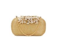 JFY Crystal Push Lock Clasp Double Side Diamante Clutch Bag (Rose Gold)