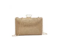 Jfy D Shaped Clasp Double-Side Diamante Bag In Gold Gold