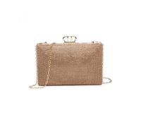 Jfy D Shaped Clasp Double-Side Diamante Bag In Rose Gold Rose Gold