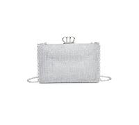 JFY D Shaped Clasp Double-Side Diamante Bag (Silver)