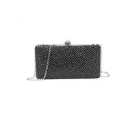 Jfy Diamante Clasp Double Side Diamante Bag In Black Black