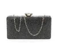 Jfy Diamante Clasp Double Side Diamante Bag In Black Black One Size