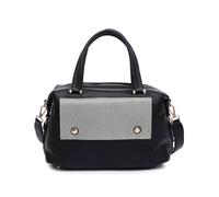 Jfy Diamante Flap Cover Front Pocket Tote Bag In Black Black