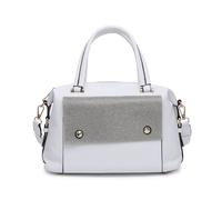Jfy Diamante Flap Cover Front Pocket Tote Bag In White White