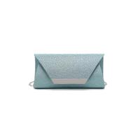 JFY Diamante On The Flap Over Cover Glitter Clutch Bag (Green)