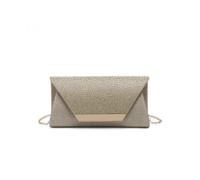 Jfy Diamante On The Flap Over Cover Glitter Clutch Bag In Gold Gold