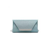 Jfy Diamante On The Flap Over Cover Glitter Clutch Bag In Green Green