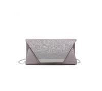Jfy Diamante On The Flap Over Cover Glitter Clutch Bag In Pink Pink One Size