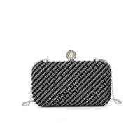 Jfy Diamante Single Side Pearl Bag In Black Black