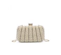 Jfy Diamante Single Side Pearl Bag In Gold Gold One Size