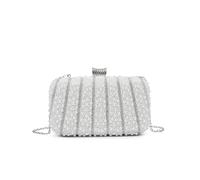 Jfy Diamante Single Side Pearl Bag In Silver Silver