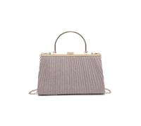 Jfy Elegant Pleated Clutch Evening Bag With Metal Handle In Pink Pink One Size