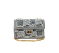 Jfy Faux Fur Flap With Metal Twist Clasp Cross Body Bag In Grey Grey One Size