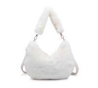 Jfy Faux Fur Fluffy Handle Shoulder Bag In Beige Beige
