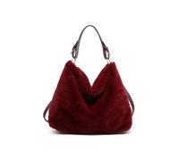 JFY Faux Fur Top Zip Closure Shoulder Bag