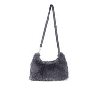 Jfy Faux Fur Zip Top Closure Cross Body Bag In Grey Grey