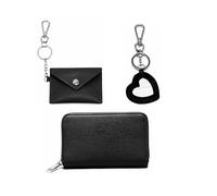 JFY Faux Leather 3 in 1 Wallet Purse Gift Set (Black)