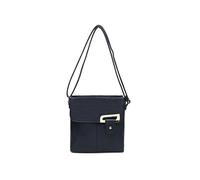 JFY Flap Double Zip Top Sections Cross Body Bag (Dark Blue)