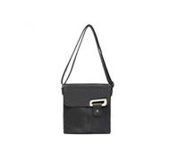 Jfy Flap Double Zip Top Sections Cross Body Bag In Dark Grey Dark Grey